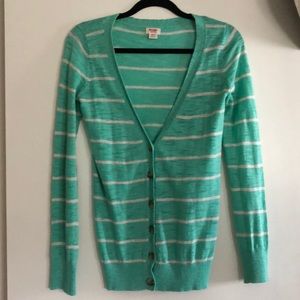 Mossimo teal/white cardigan